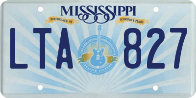MS license plate LTA827