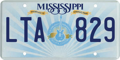 MS license plate LTA829