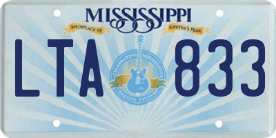 MS license plate LTA833