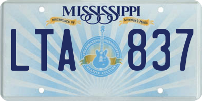 MS license plate LTA837