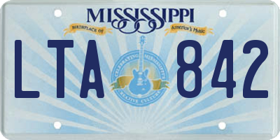MS license plate LTA842