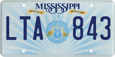 MS license plate LTA843