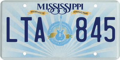 MS license plate LTA845