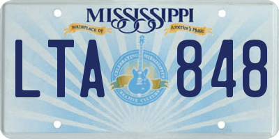 MS license plate LTA848