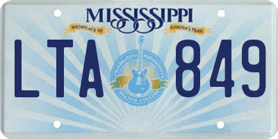 MS license plate LTA849