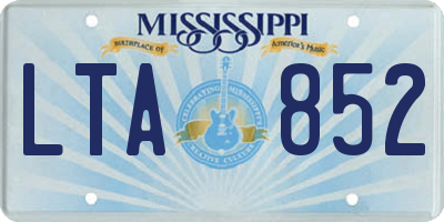 MS license plate LTA852