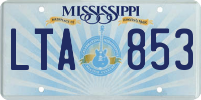 MS license plate LTA853