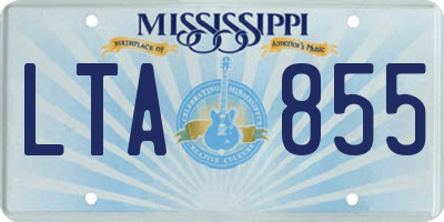 MS license plate LTA855