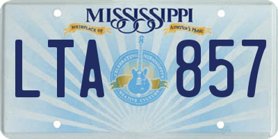 MS license plate LTA857