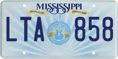 MS license plate LTA858