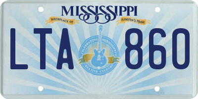 MS license plate LTA860