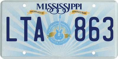 MS license plate LTA863