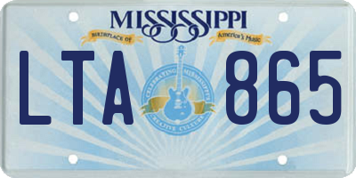 MS license plate LTA865