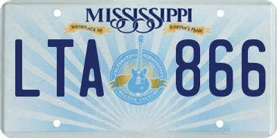 MS license plate LTA866