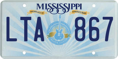 MS license plate LTA867