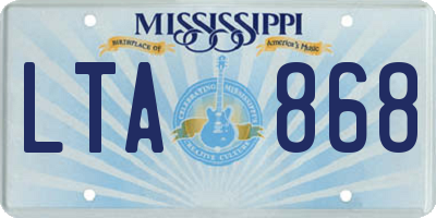 MS license plate LTA868