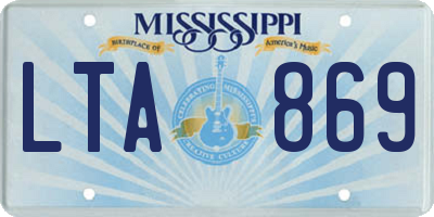 MS license plate LTA869