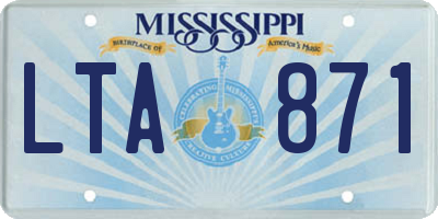 MS license plate LTA871