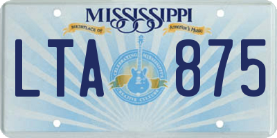 MS license plate LTA875
