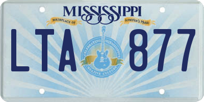 MS license plate LTA877