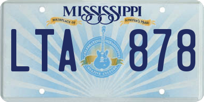 MS license plate LTA878