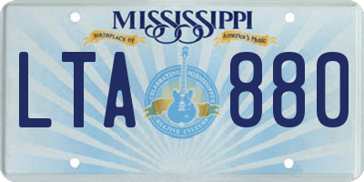 MS license plate LTA880
