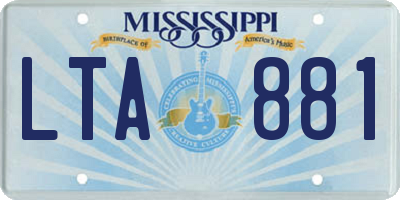 MS license plate LTA881