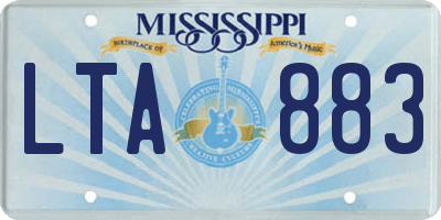 MS license plate LTA883