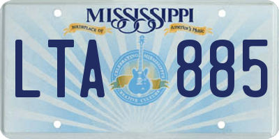 MS license plate LTA885