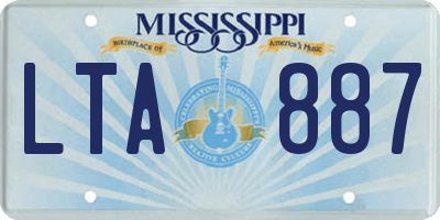 MS license plate LTA887