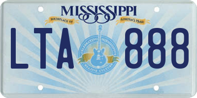 MS license plate LTA888