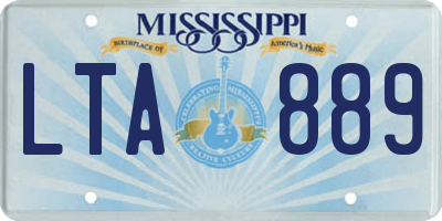 MS license plate LTA889