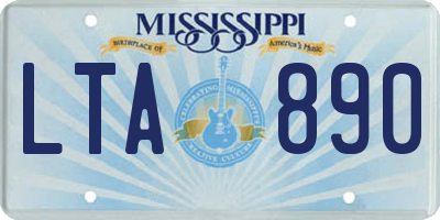 MS license plate LTA890