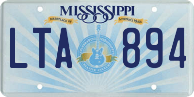MS license plate LTA894