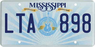 MS license plate LTA898