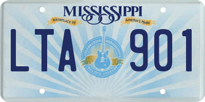 MS license plate LTA901