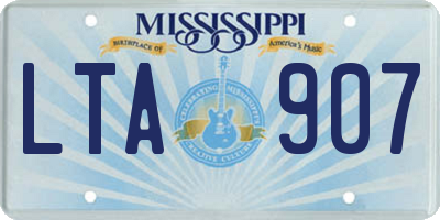 MS license plate LTA907