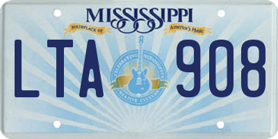 MS license plate LTA908