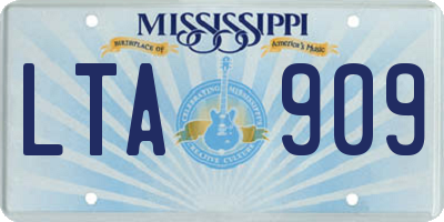 MS license plate LTA909