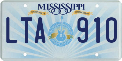 MS license plate LTA910