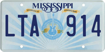 MS license plate LTA914