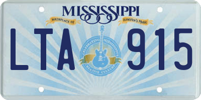 MS license plate LTA915