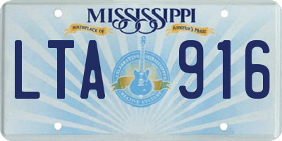 MS license plate LTA916