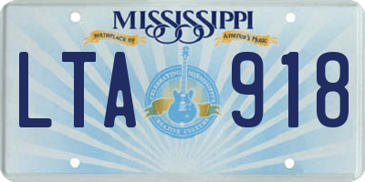 MS license plate LTA918