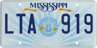 MS license plate LTA919