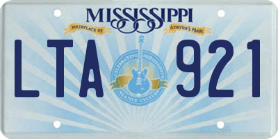 MS license plate LTA921
