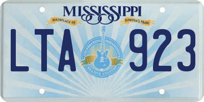 MS license plate LTA923