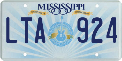 MS license plate LTA924