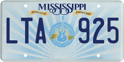 MS license plate LTA925