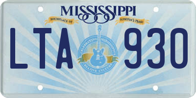 MS license plate LTA930